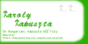 karoly kapuszta business card